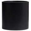 Root And Stock Brea Round Cylinder Planter, Black, D:12" X H:12"
