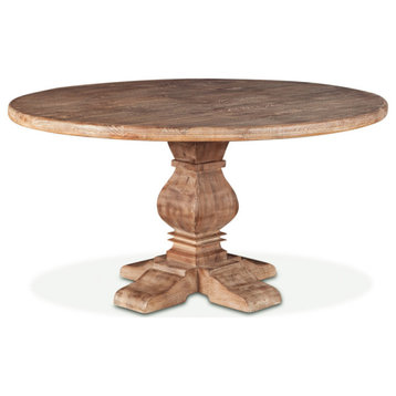 Pengrove 54-Inch Round Mango Wood Dining Table in Antique Oak Finish