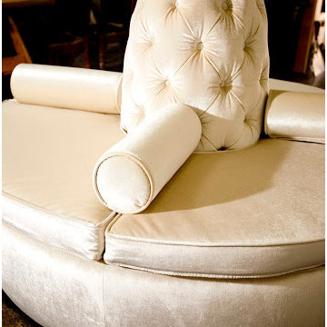 Center Banquette Sofa in Velvet from Robert Allen