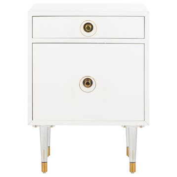 Safavieh Couture Harry 2 Drawer Side Table, White
