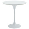 Mid Century Modern Classic 20-inch Round Side Dining Table in White