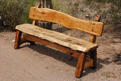 Organic finished natural edge bench for the Desert Botanical Gardens