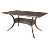 GDF Studio Vista Shiny Copper Cast Aluminum Rectangle Dining Table