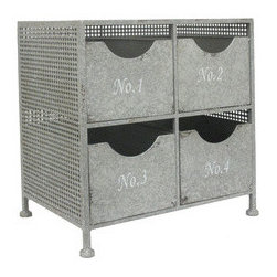 4-Drawer Raw Metal Cabinet - Products