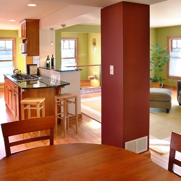 Transformation from 3 small rooms into a bright well lit open contemporary floor