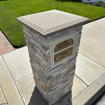 Handcrafted Stone Mailbox – Top Angle View