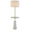 Below the Surface 2 Light Floor Lamp, Polished Concrete With Antique Brass
