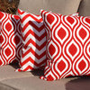 Chevron Red And Nicole Rojo Red And White Ogee Outdoor Throw Pillows, Set of 4