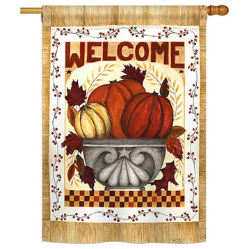 Fall Welcome Fall, Seasonal House Flag 28"x40"