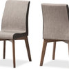 Kimberly Beige and Brown Fabric Dining Chair, Set of 2