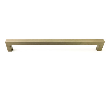 Square Bar Pull Cabinet Handle Gold Champagne Stainless 12 mm., 10"