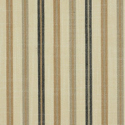 Khaki Hudson Yarn Dyed Striped Blackout Fabric - Upholstery Fabric