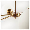 Lahey Gold Metal With Frosted Glass Globe Six Bulb Chandelier