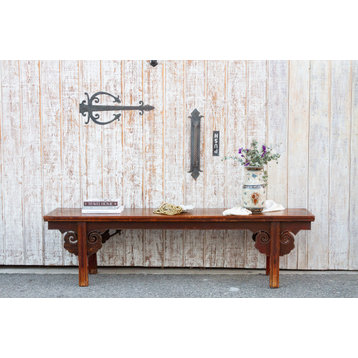 Charming Chinese Elm Ming Style Bench