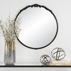 30" round mirror is finished, a rich satin black.