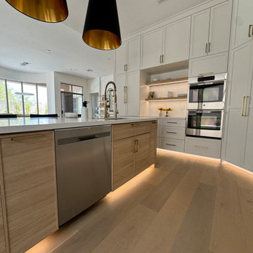 Multiple Room Cabinetry Reface with Partial Build