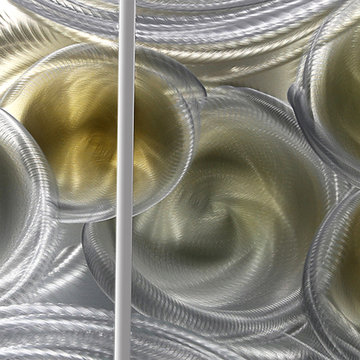Metallic Vision Deuxième - Silver & Gold Unique Modern Metal Wall Art