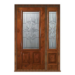 Prehung Side light Door 80 Alder New Orleans 2 Panel 2/3 Lite Glass - Front Doors