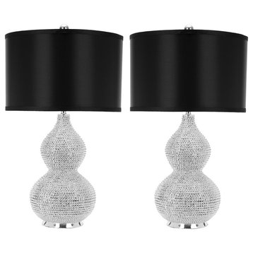 Nicole Beaded Table Lamp (Set of 2) - Silver