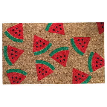 Hand Painted "Watermelon" Doormat, Red
