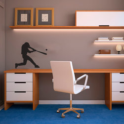 Swinging Baseball Player Wall Decal - Wall Decals