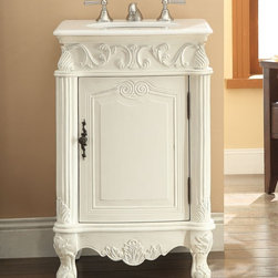 Adelina 21 inch Antique White Finish Bathroom Vanity - Bathroom Vanities And Sink Consoles