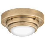 HInkley - Hinkley Porte Extra Small Flush Mount Or Sconce, Heritage Brass - With coastal and industrial influences, Porte applies a stylish approach to the standard recessed light. With its integrated warm-dim LED light source Porte's domed etched opal glass casts an abundant amount of light to deliver both substance and style. Porte fixtures can also be used as wall sconces.