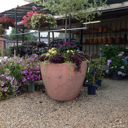Large Concrete Drum Planters - Outdoor Products
