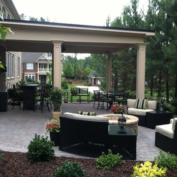 Porch roof over patio.