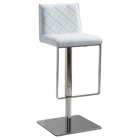 Casabianca Home Loft Adjustable Bar Stool With White Finish CB-922-WH-BAR