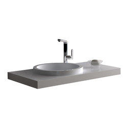 ADM Bathroom Design - ADM Circular Wall Mounted Sink, White, 35" - Bathroom Sinks