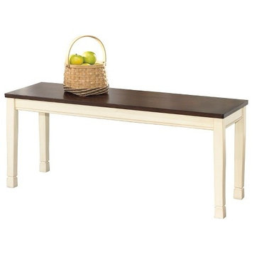 Whitesburg Large Dining Room Bench in Brown - White D583-00