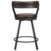 Lexicon Appert Metal Swivel Counter Height Chair in Brown (Set of 2)