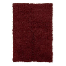 Linon Shag Flokati 4' x 6' Rectangle Area Rugs In Burgundy Finish FLK-3AM0346