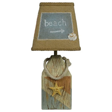 Seaside Accent Lamp With Rope And Starfish
