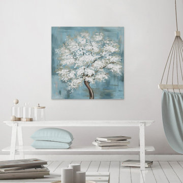 "Callery Pear Blossoms" Painting Print on Wrapped Canvas