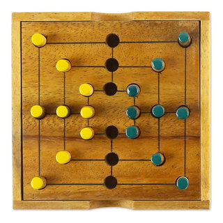 Hand Crafted Mango Wood Ludo Board Game - Strategic Challenge