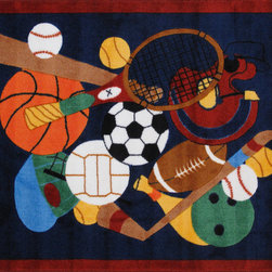 LA Rug Inc - Sports America Rug, Multi-Color - Kids Rugs