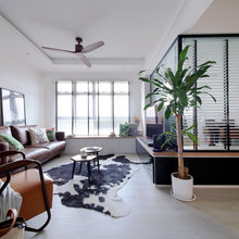Houzz Tour: Mixing Monochromes with Character in A Kinfolksy HDB Flat