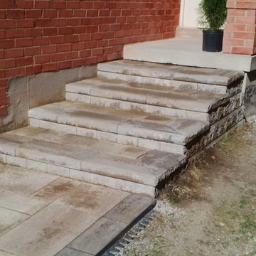 Front entry steps/walkway, rear patio