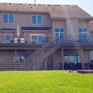 Large Timbertech Deck with Separate Outdoor Living Areas
