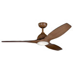 Kichler Lighting - 60 Inch Jace Fan LED in Walnut - This 60in. Jace LED ceiling fan in Walnut offers smooth airflow and ambient light in a style that's updated for today. The curved  sweeping blades add an architectural element to any room: traditional  modern or somewhere in-between.&nbsp