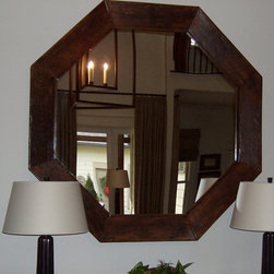 Octagonal Mirror with Wood Frame - Mirrors