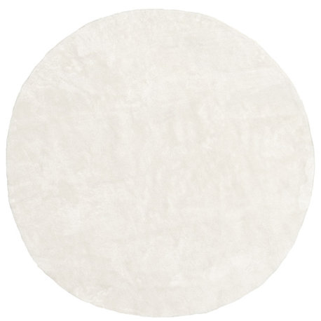 nuLOOM Loni Solid Machine Washable Shag Area Rug, White, 6'round