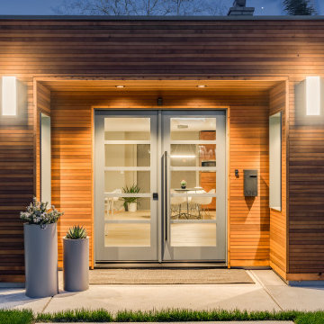 Modern Home with Accent Western Red Cedar Pop Out Entry