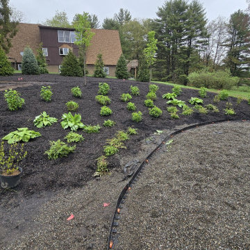 Planting Bed French Drain Irrigation Installation