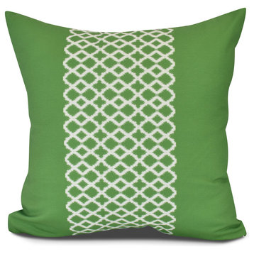 Plane Geometric Outdoor Pillow,Green,16 x 16 inch