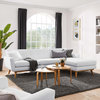 Engage Right-Facing Upholstered Fabric Sectional Sofa, White