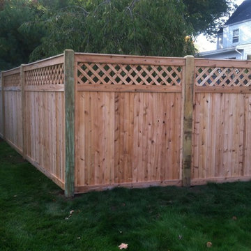 West Hartford | Cedar Tongue & Groove Lattice Top Estate Fence