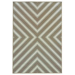 Newcastle Home - Rhodes Indoor and Outdoor Geometric Gray and Blue Rug, 5'3"x7'6" - Rhodes is a collection of machine-made indoor/outdoor rugs showcasing simple, geometric patterns.  The clean lines, fresh colors and soft hand of the looped construction will make these rugs a welcome addition to any room or patio.